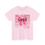 Unique Anti-Valentine Unisex Cotton Tee with Red Bow and Skulls - Alternative Fashion Statement