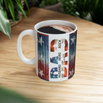 Patriotic Ceramic Mug, Americana Coffee Cup, Fourth of July Gift, Rustic Star Decor, Veterans Day Present