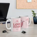 "Charming Valentine's Day Mug with 'Love Potion Formula' Design - Perfect for Gifting and Celebrating Love