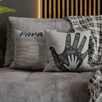 Father's Day Faux Suede Pillowcase, Super Dad Gift, Home Decor, Handprint Design, Best Friend, Gift for Dad