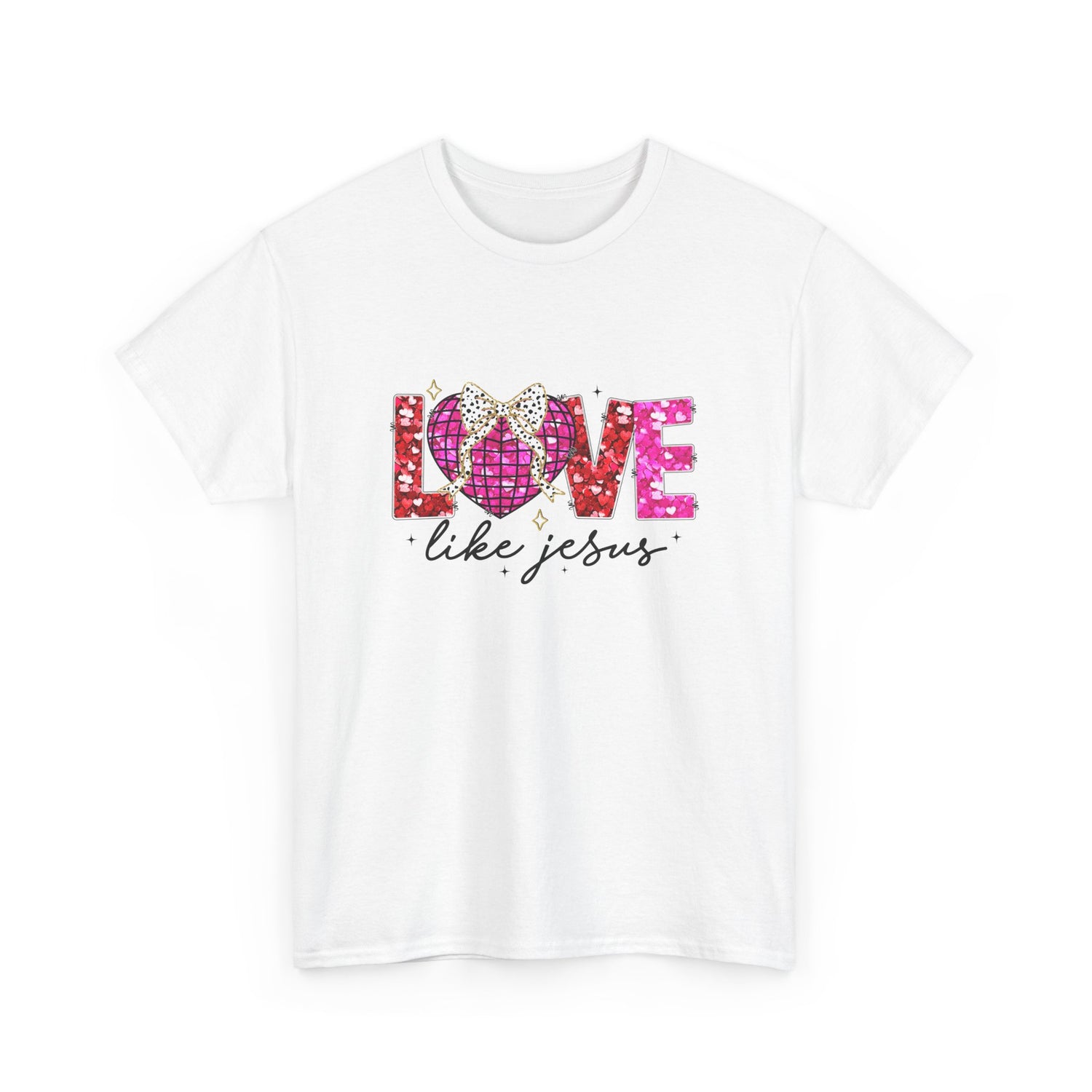 Valentine's Day T-Shirt - Love Like Jesus Design with Heart