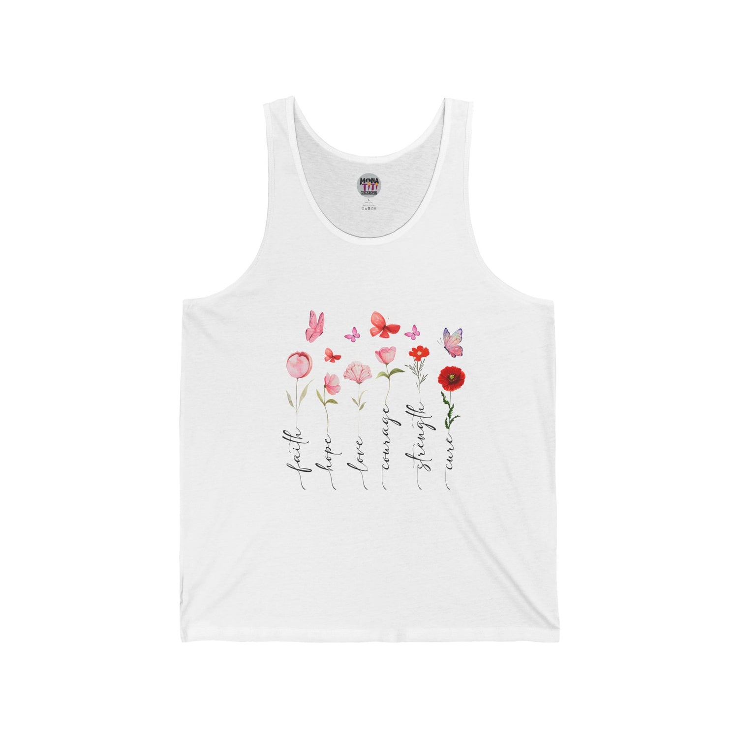 Floral Inspirational Tank Top - Summer Vibes, Graphic Tees, Gift for Her, Exercise Wear, Beach Apparel