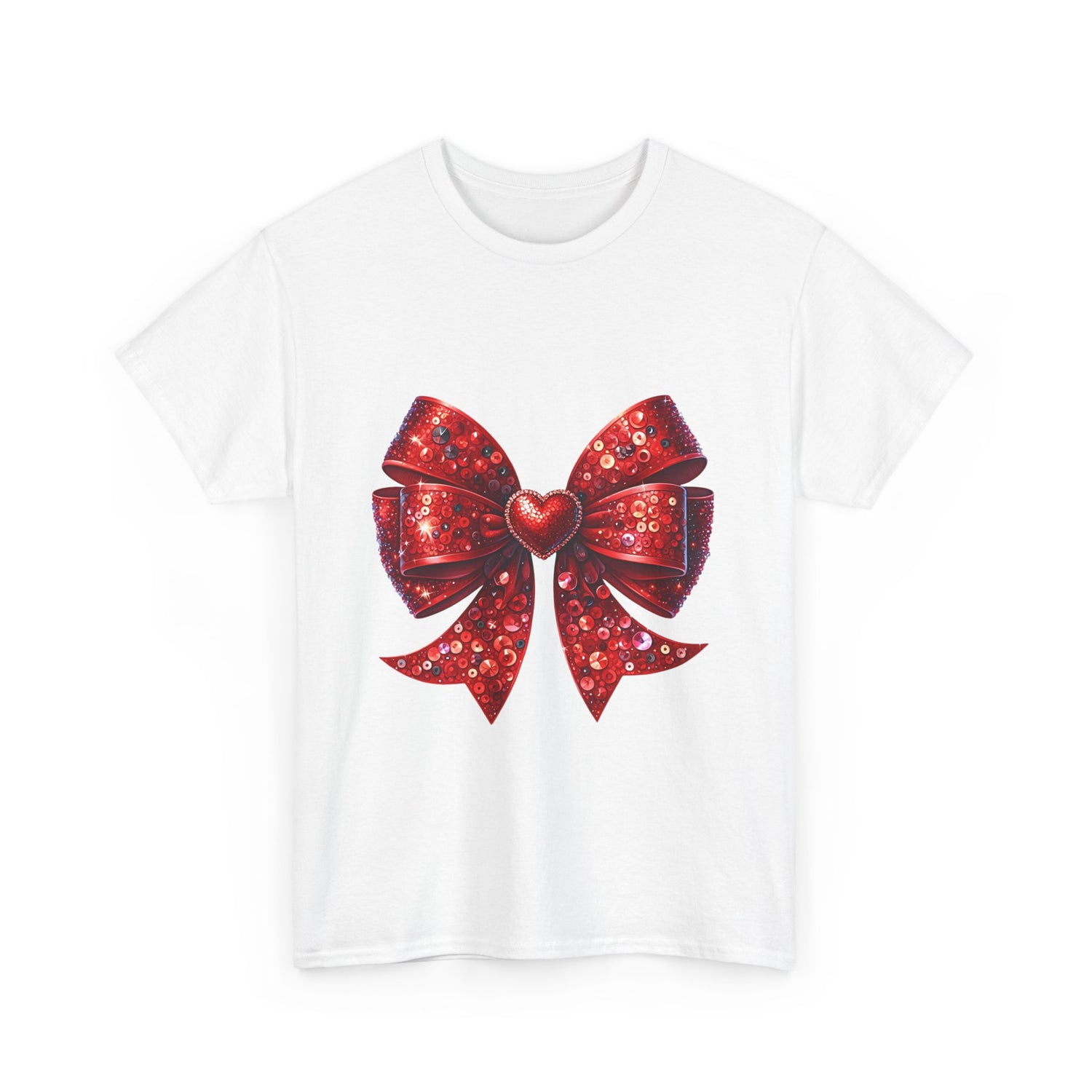 Shiny Red Bow Unisex Tee for Valentine's Day