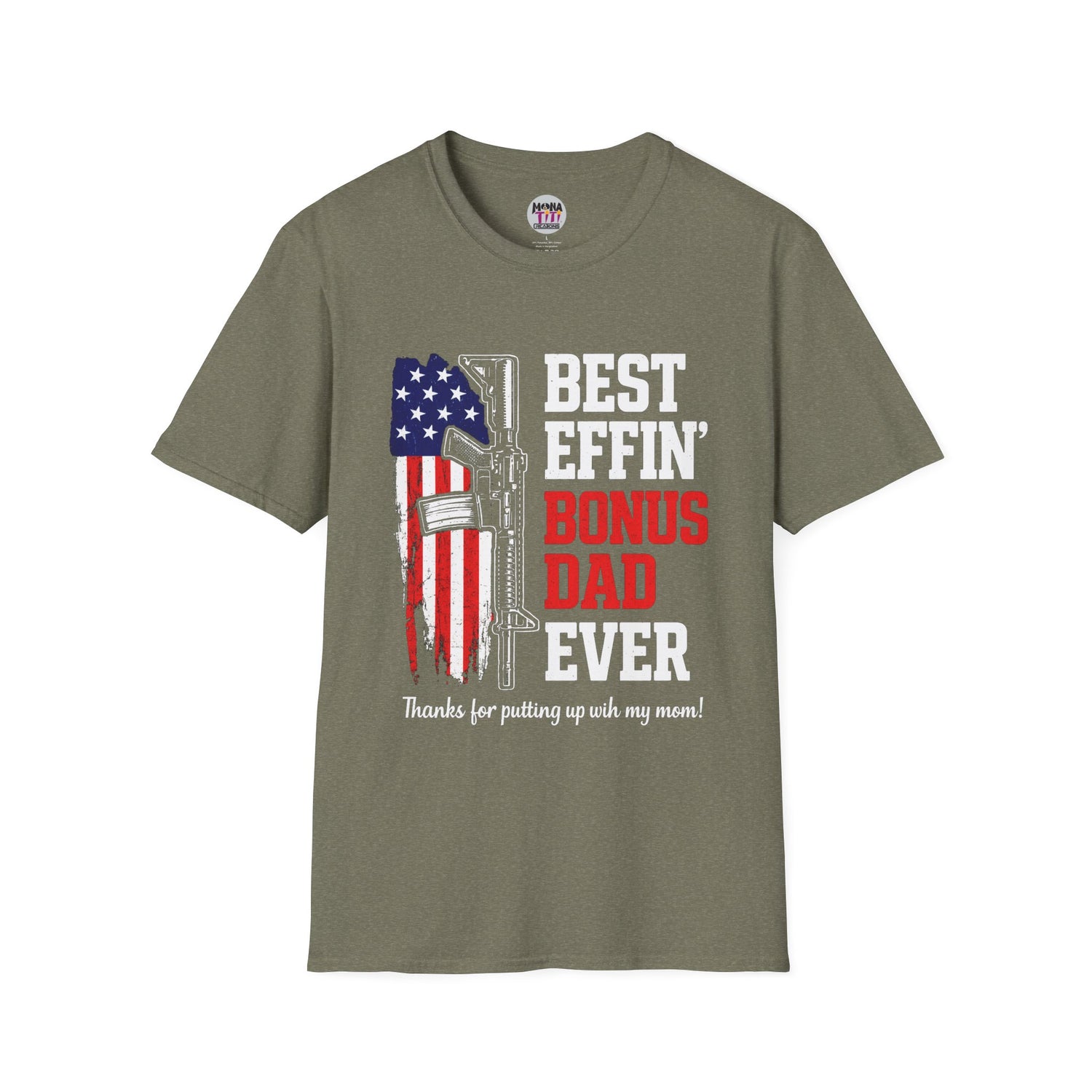 Best Effin' Bonus Dad Ever T-Shirt, Father's Day Gift, Dad Tee, Unisex Casual Wear, Patriotic Dad Shirt