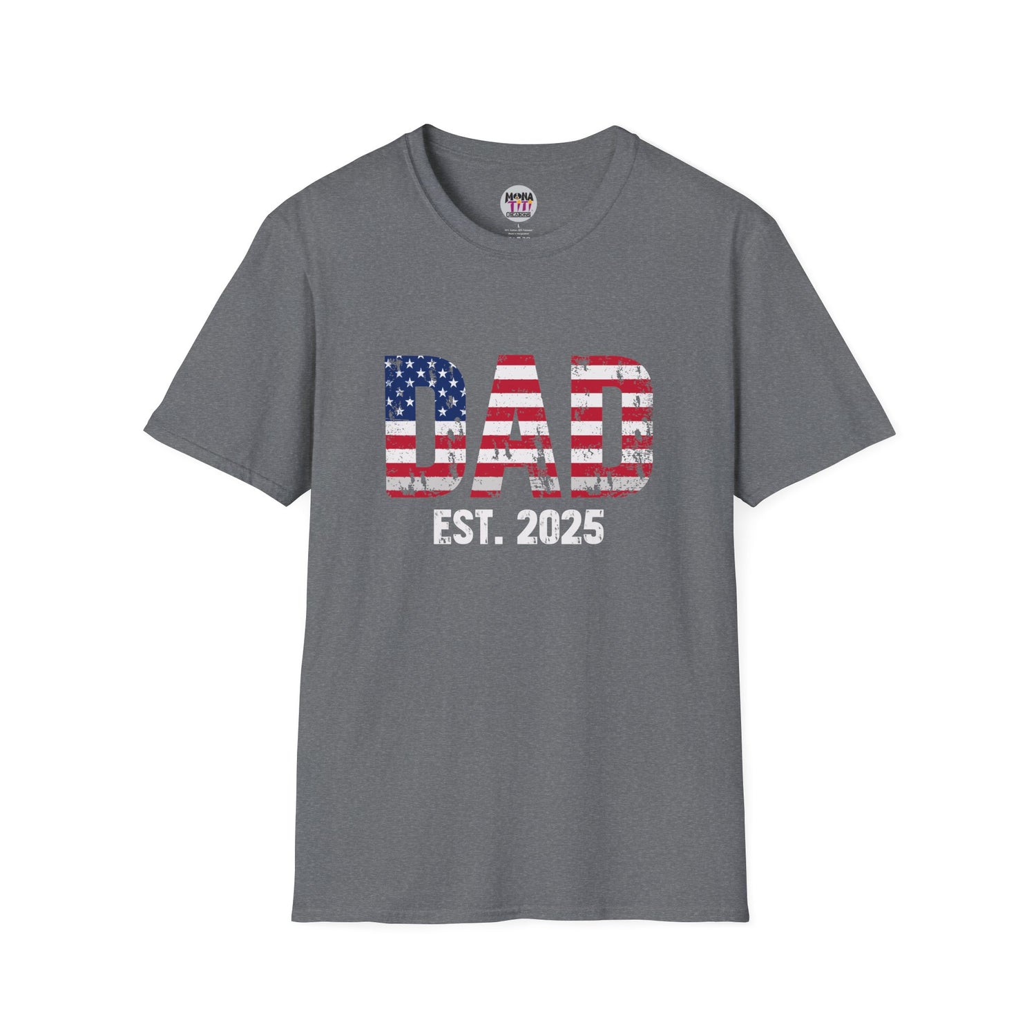 Dad Est. 2025 T-Shirt | Unisex Softstyle Tee for New Fathers | Perfect Father's Day Gift, Baby Announcement, Family Celebration
