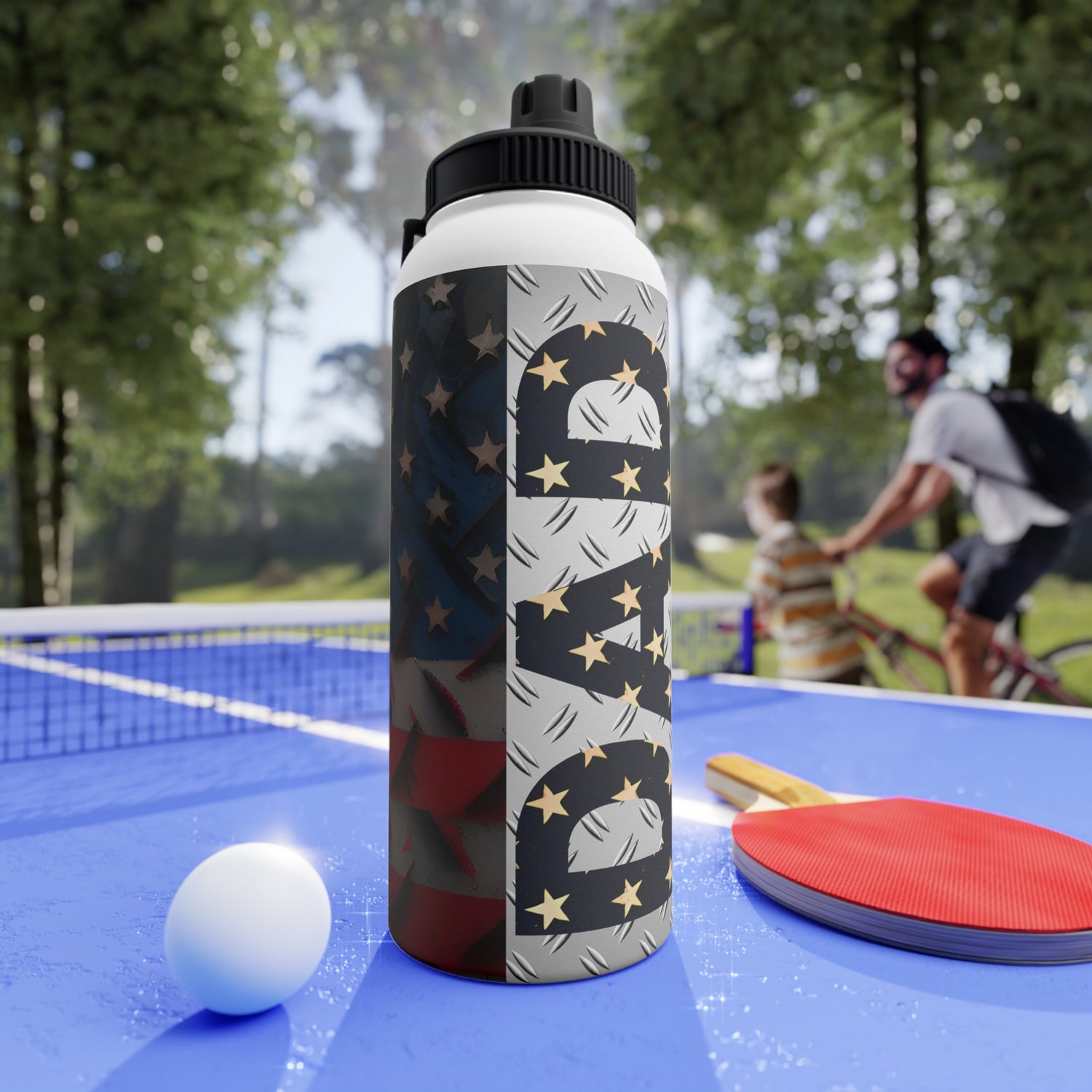 Patriotic Stainless Steel Water Bottle, Sports Hydration, Gym, Travel, USA, Motivational Gift, Workout Essential
