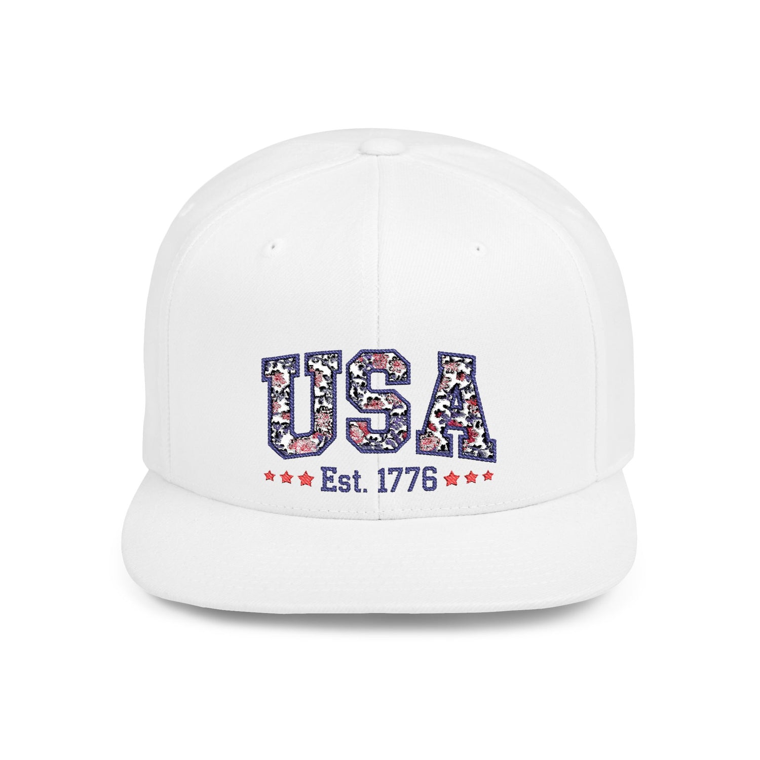 Patriotic USA Flat Bill Snapback Hat, USA Cap, 4th of July Hat, Independence Day Gift, Trendy Snapback for Veterans