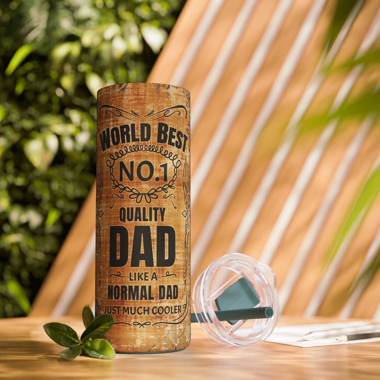 World's Best Dad Tumbler | 20oz Matte Skinny Drinkware, Gift for Father's Day, Cool Dad Mug, Travel Cup, Unique Dad Present